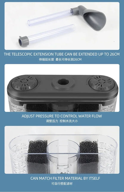 USB Aquarium Internal Filter with Bio Sponge & Water Filtration