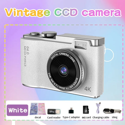 4K Digital Camera with 48MP Autofocus & 64GB SD Card