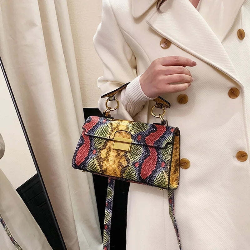 Luxury Snake Pattern Crossbody Shoulder Bag