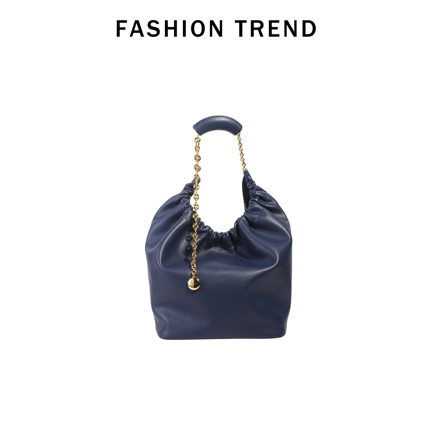 Genuine Leather Cloud Bucket Shoulder Bag