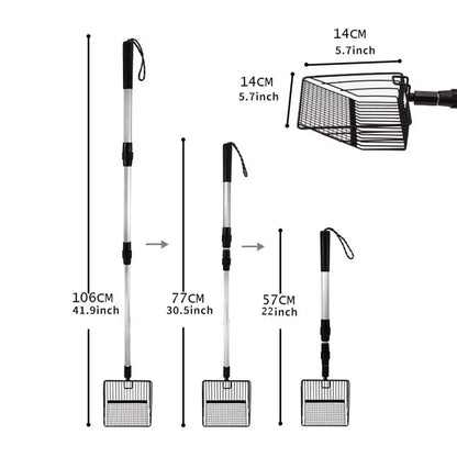 Extendable Metal Cat Litter Scoop with Long Handle
