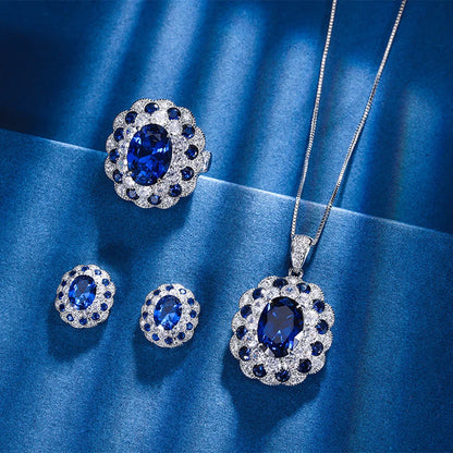 Sapphire-Style Gemstone Jewelry Set