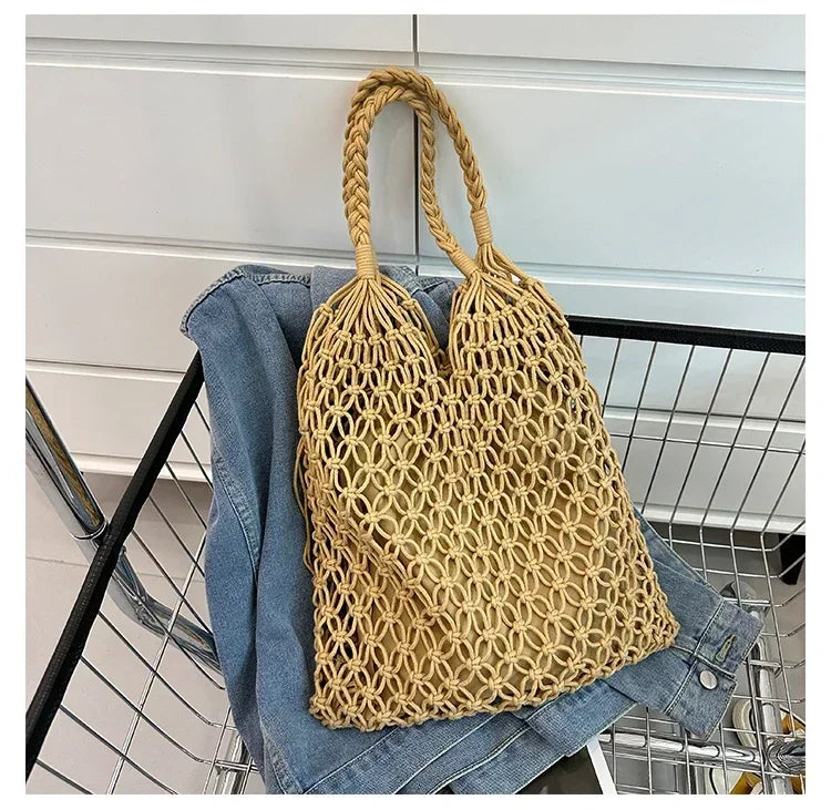 Handwoven Mesh Summer Tote Bag
