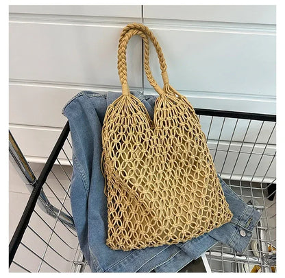 Handwoven Mesh Summer Tote Bag