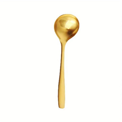 Golden Stainless Steel Soup & Hot Pot Serving Spoons (Set of 2)