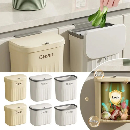 Wall-Mounted Under Sink Trash Can with Lid – 8.5L & 12L