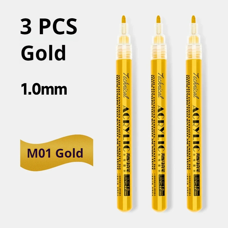 Metallic Acrylic Paint Marker Pens Set