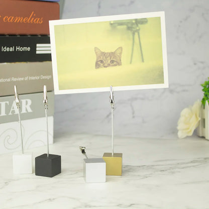 Color Cube Stand Alligator Wire Photo Clip