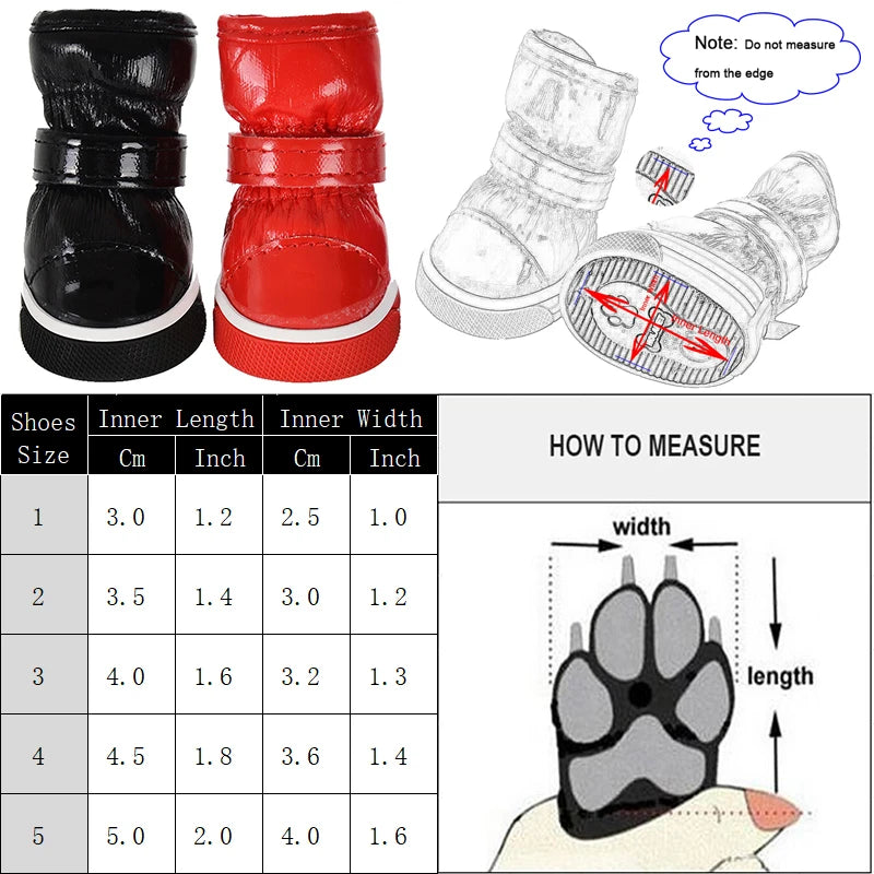 Winter Waterproof Dog Shoes for Small Dogs