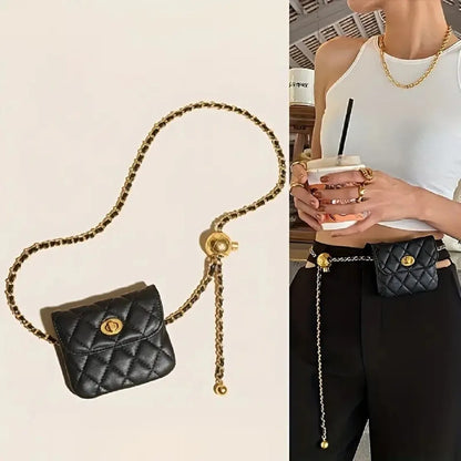 Women’s Quilted Chain Crossbody Waist Bag