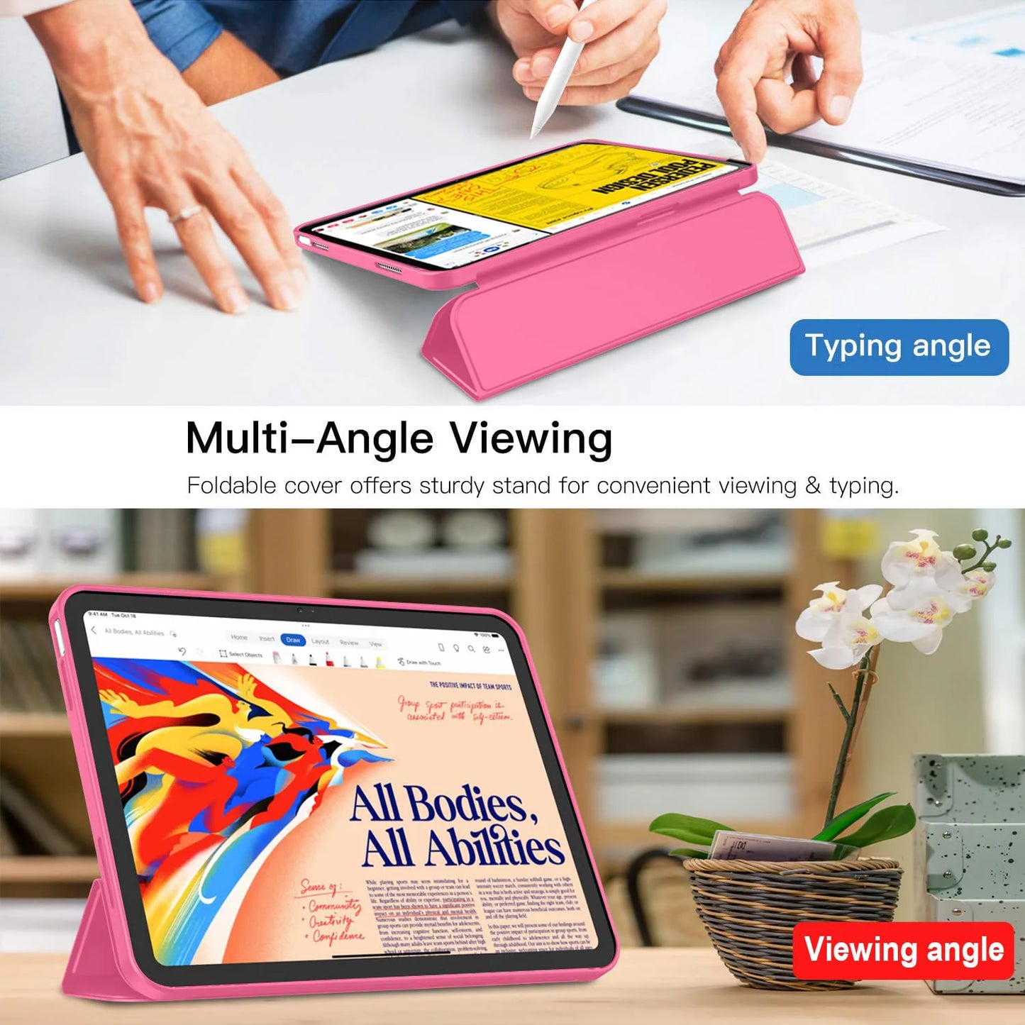 Magnetic Slim Trifold Case for iPad 10th & 11th Generation