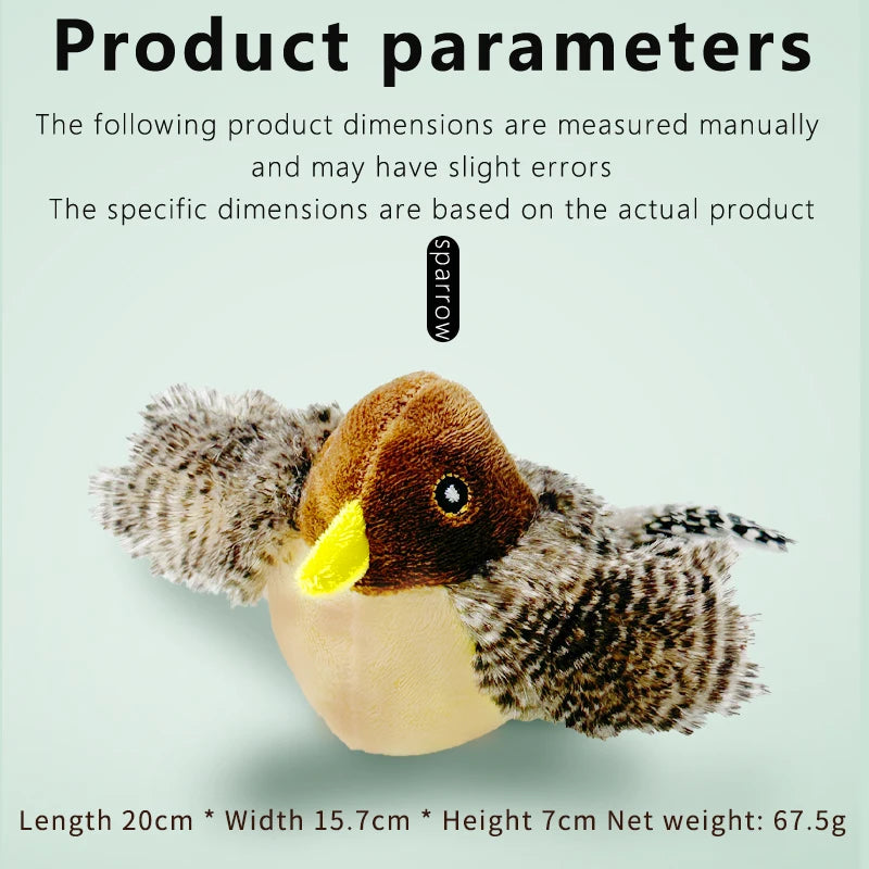 Interactive Sound Bird Feather Toy for Cats