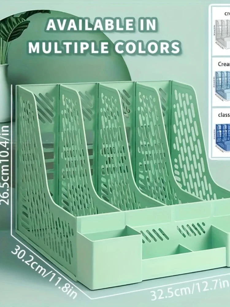 Desktop File Organizer with 4 Compartments