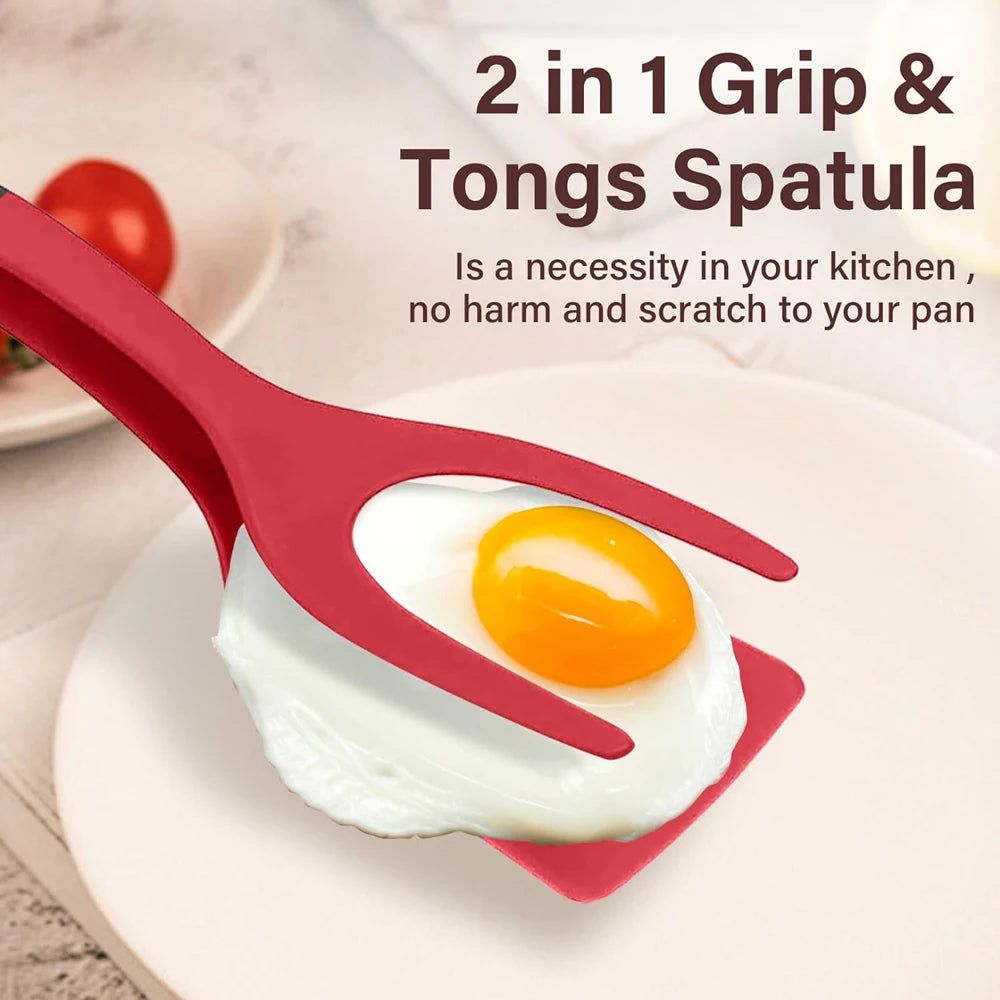 2-in-1 Grip & Flip Spatula Tongs