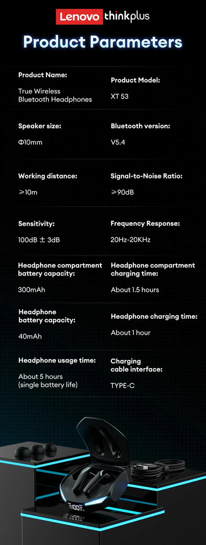 Lenovo XT53 Wireless Gaming Earbuds