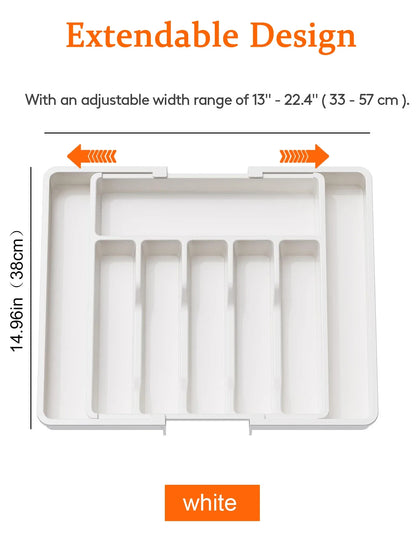 Adjustable Retractable Cutlery Drawer Organizer