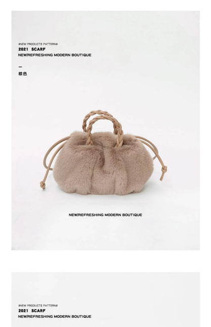 Women Plush Pleated Cloud Bag