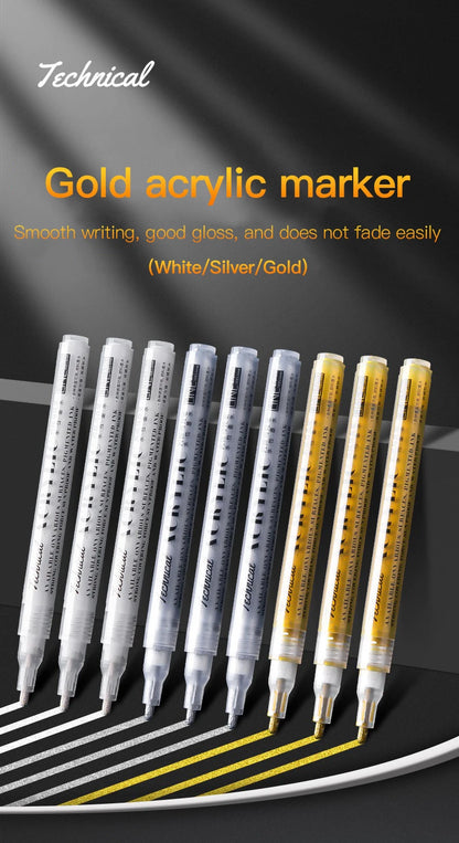 Metallic Acrylic Paint Marker Pens Set