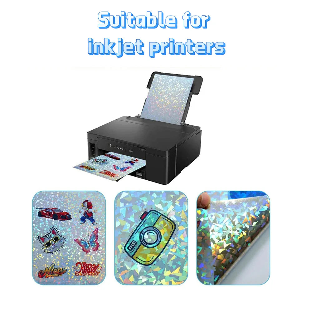A4 Holographic Printable Vinyl Sticker Paper