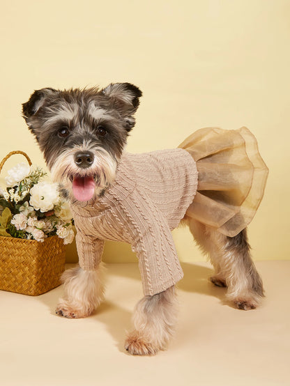 Knitted Dog Tutu Dress for Small Dogs