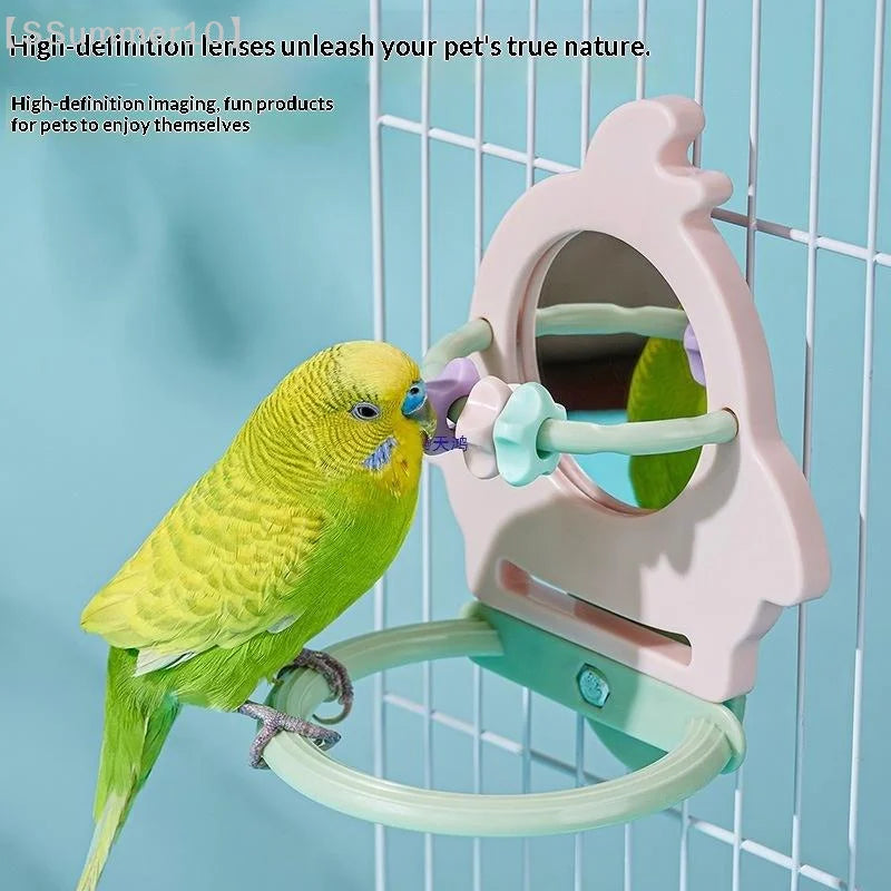 Interactive Bird Mirror & Chewing Toy