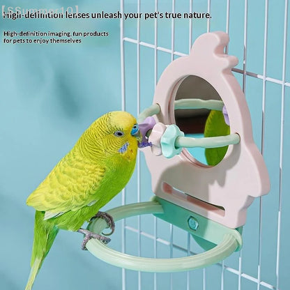 Interactive Bird Mirror & Chewing Toy
