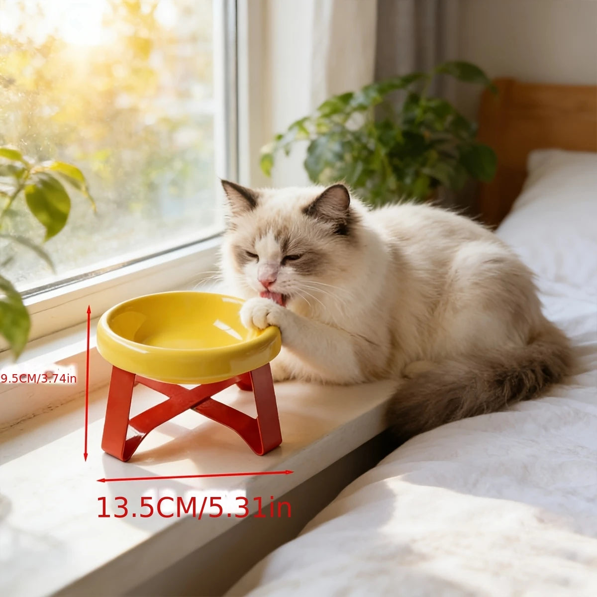 Elevated Anti-Spill Pet Food Bowl for Cats