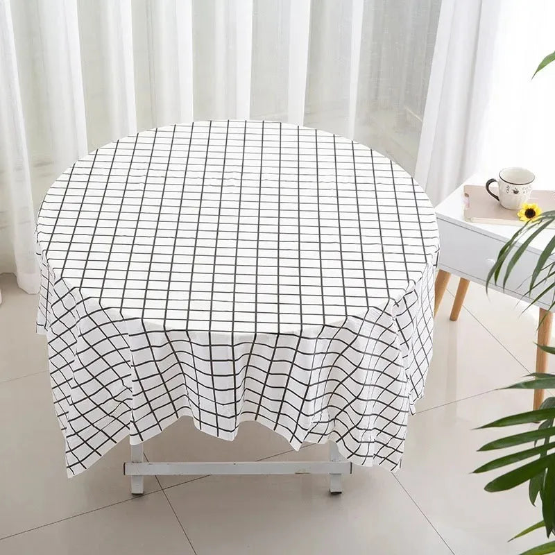 Disposable Checkered Plastic Tablecloth
