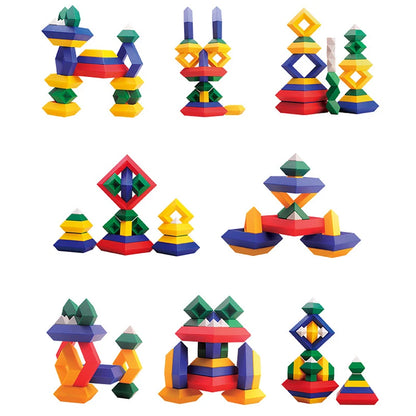 Montessori Educational Toy Construction Set Pyramid Building Blocks Set