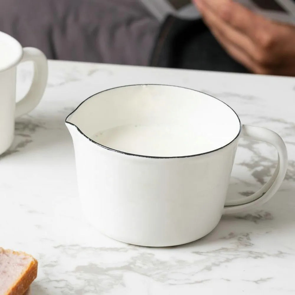 Enamel Measuring Cup with Scale – 500ml / 1000ml Milk Jug