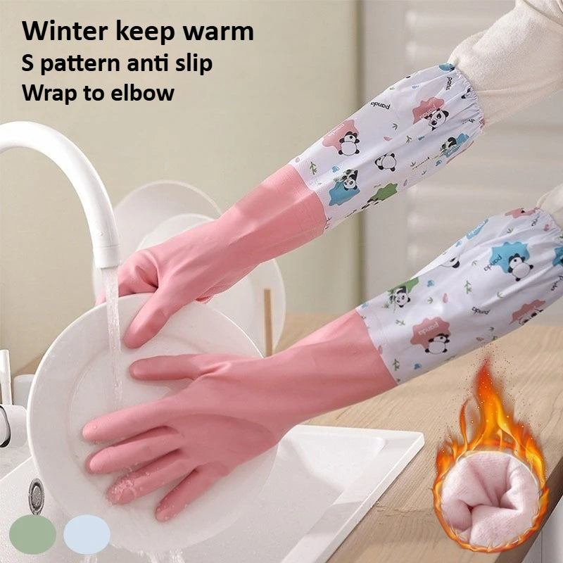 Long Sleeve Waterproof PVC Cleaning Gloves