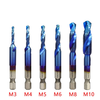 1/2/3/6Pcs Tap Drill Bit Hex Shank Titanium Plated HSS Screw Thread