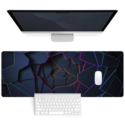 Extended Geometric Gaming Mouse Pad with Non-Slip Base