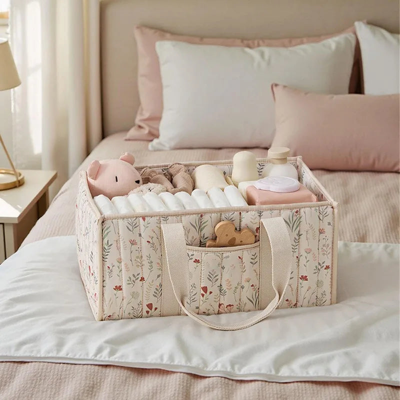 Floral Baby Diaper Tote Bag