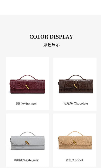 Luxury Snakeskin Top Handle Shoulder Bag