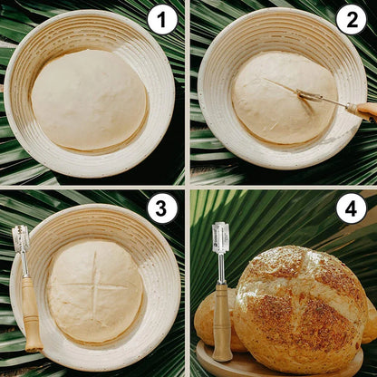 Bread Scoring Tool Set with Wooden Handle