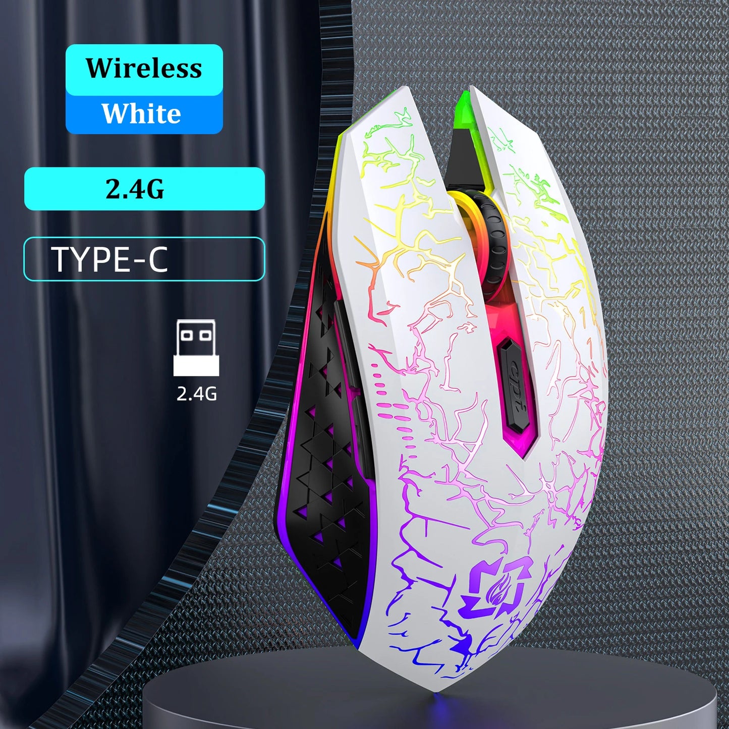 Bluetooth 5.2 Dual-Mode RGB Wireless Gaming Mouse