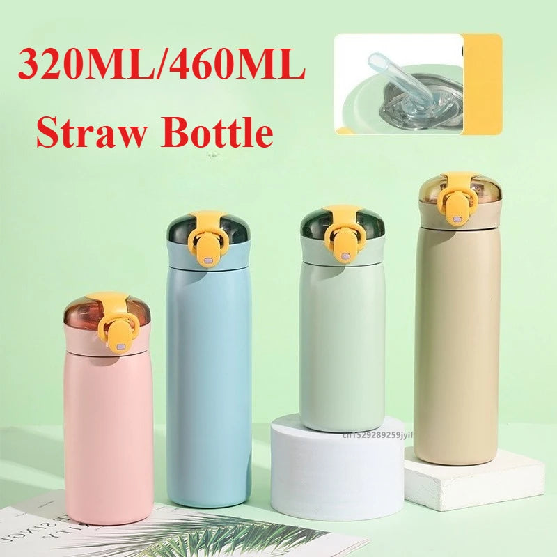 Stainless Steel Kids Thermal Bottle with Straw