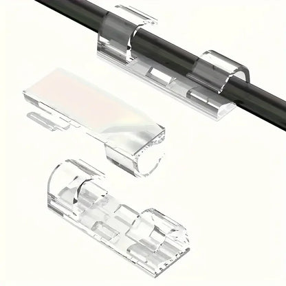 Transparent Self-Adhesive Cable Clips