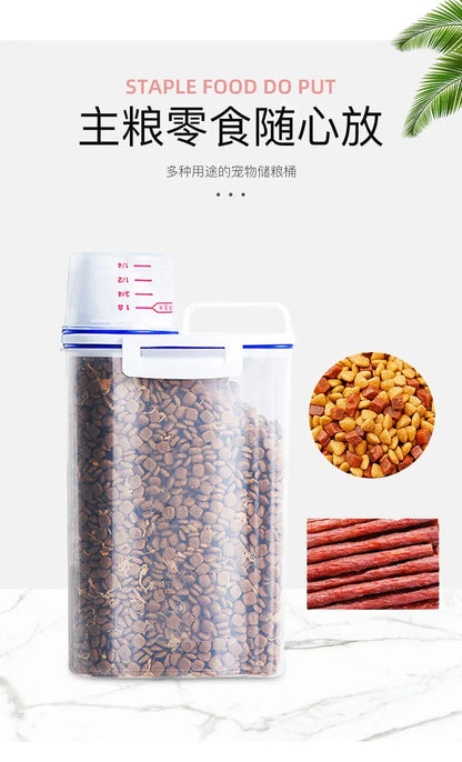 Premium Airtight Pet Food Storage Container with Measuring Cup