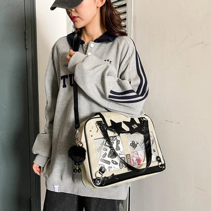 Transparent DIY Ita Shoulder Bag for Pins & Collectibles