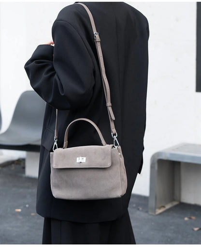 Women’s Suede Leather Flap Shoulder & Crossbody Bag
