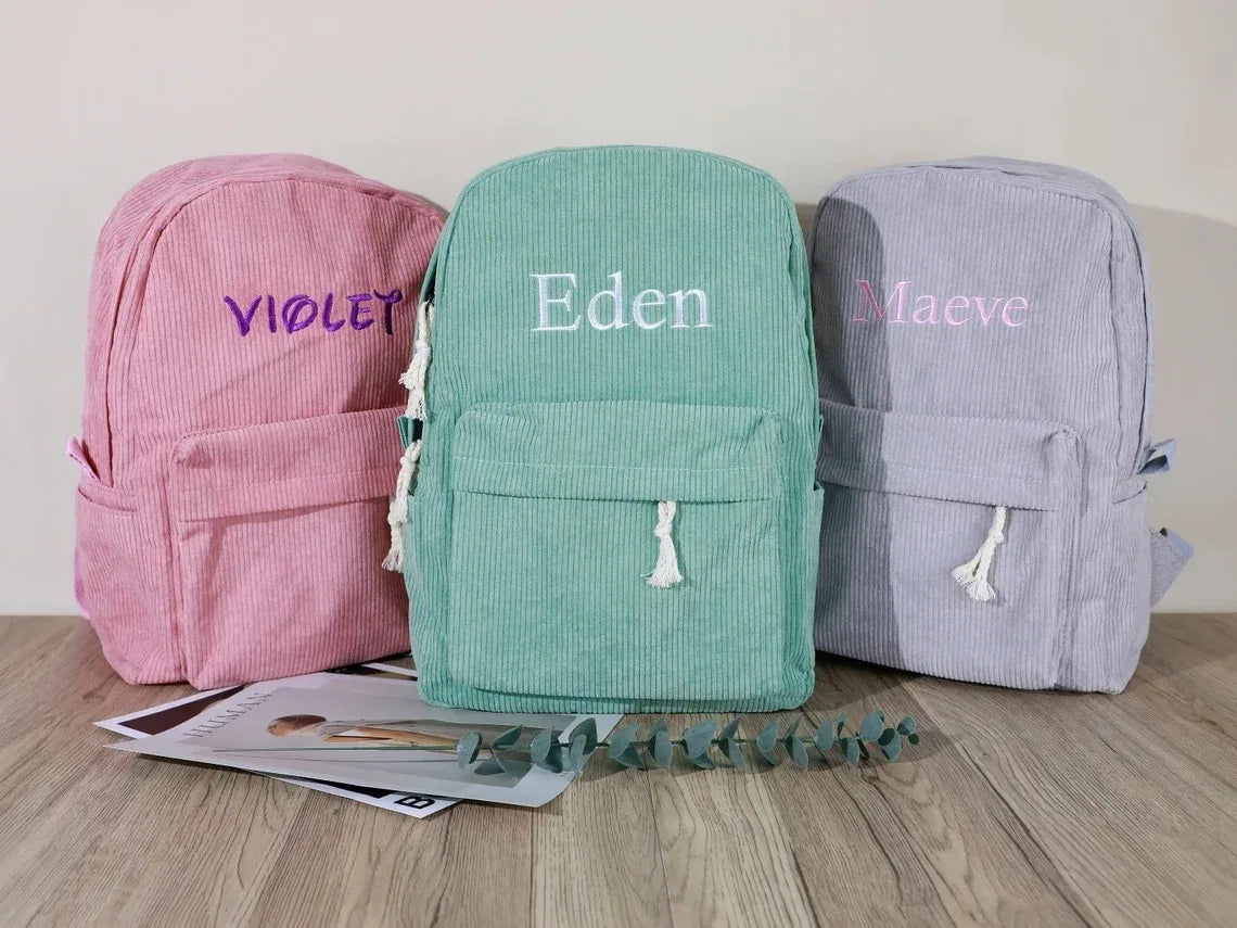 Personalised Corduroy Kids Backpack