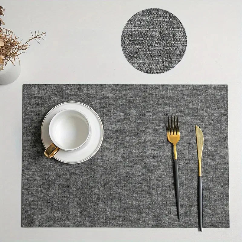 Faux Leather Table Placemats Set