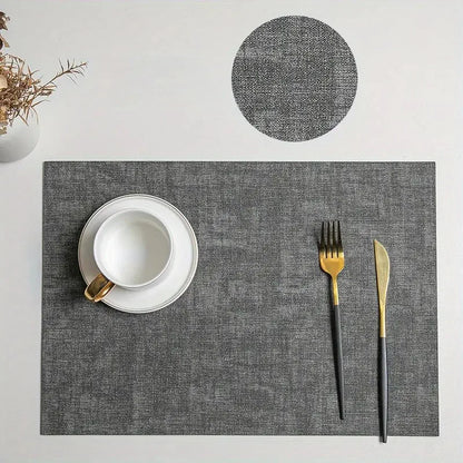 Faux Leather Table Placemats Set