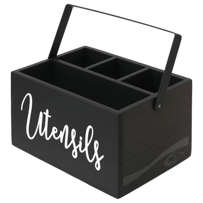Wooden Tableware Storage Box with Handle