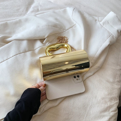 Golden Cylinder Evening Clutch