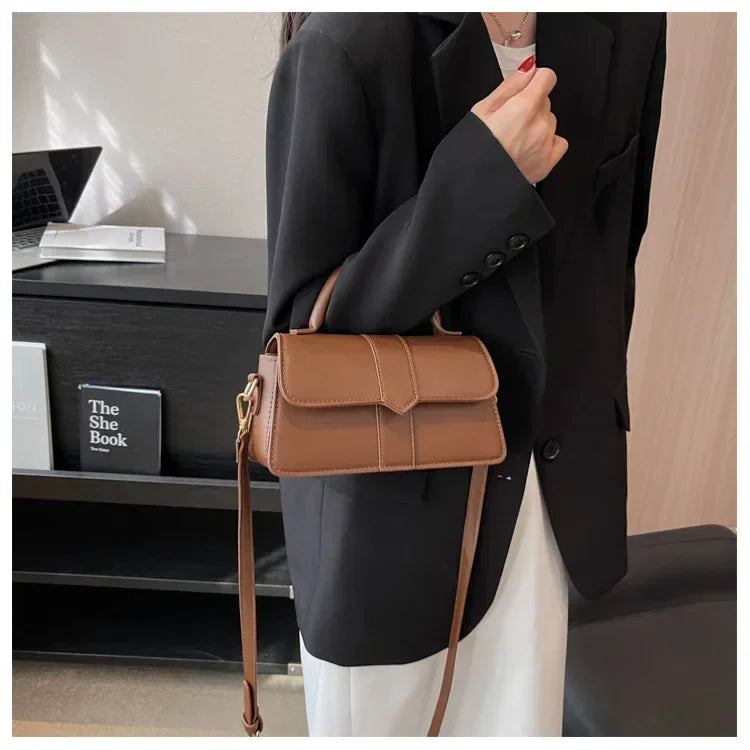 Vintage PU Leather Satchel Shoulder Bag