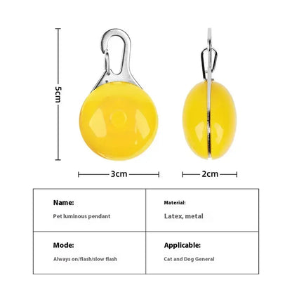 LED Luminous Pet Collar Pendant – Night Safety Light for Dogs & Cats