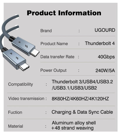 Thunderbolt 4 USB-C Cable
